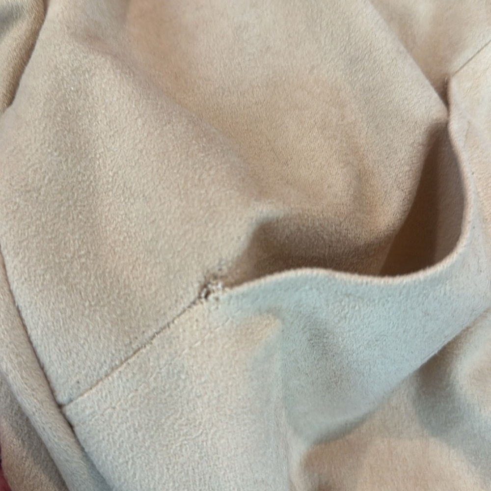 Vintage Pierre Cardin poly micro suede Tan Zip-Up Bomber Jacket Size Large - Picture 6 of 6